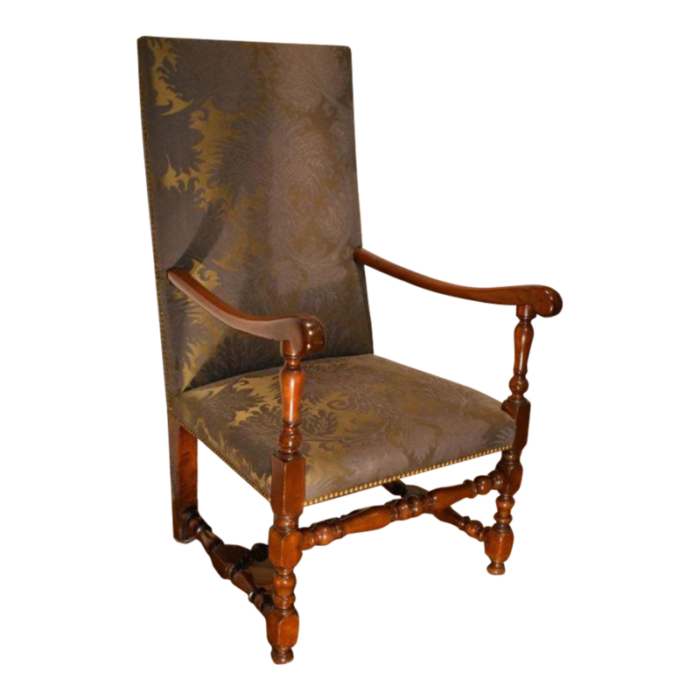 17th century antique french baroque louis xiii walnut armchair 6761