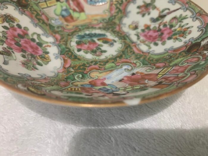 1830 antique chinese export porcelain small dishbowl in the famille rose mandarin 3383