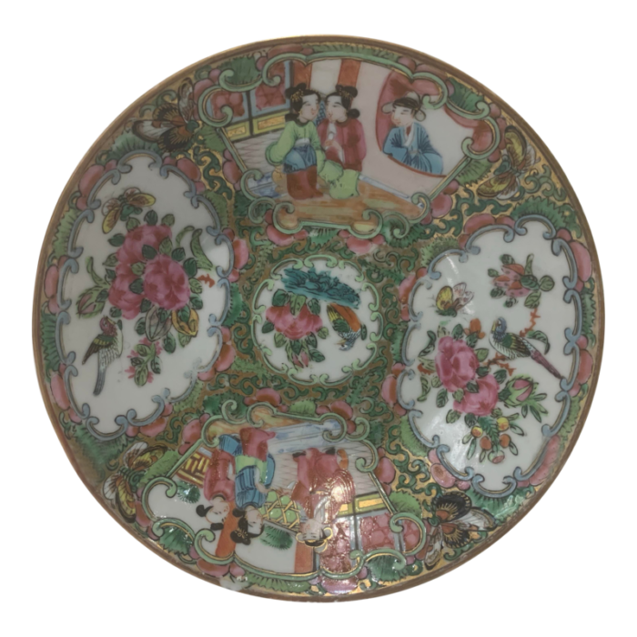 1830 antique chinese export porcelain small dishbowl in the famille rose mandarin 4777