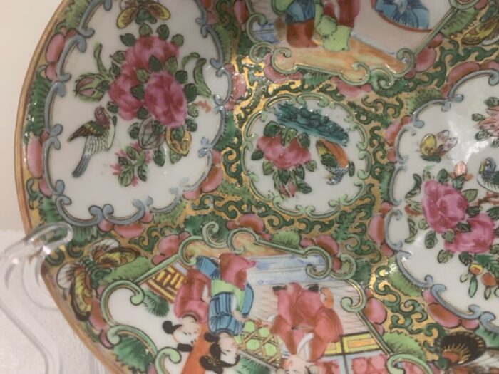 1830 antique chinese export porcelain small dishbowl in the famille rose mandarin 9252