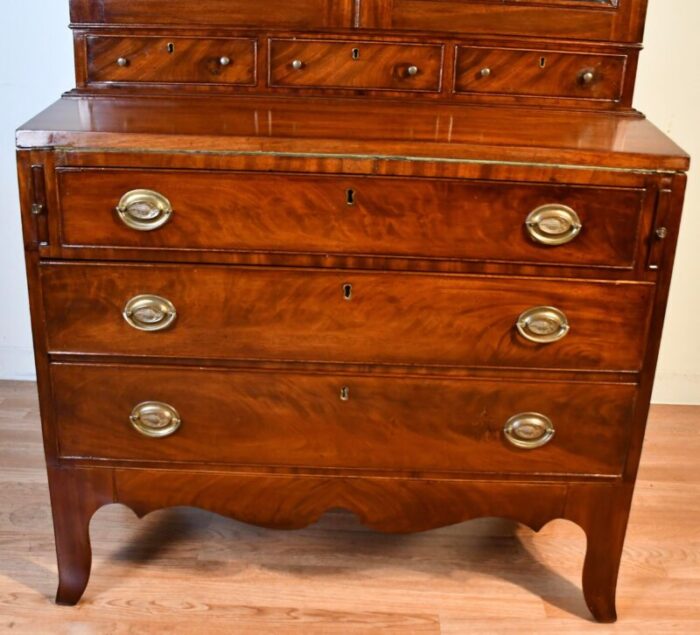 1880s american federal mahogany secretary desk hutch display cabinet bookcase 4958