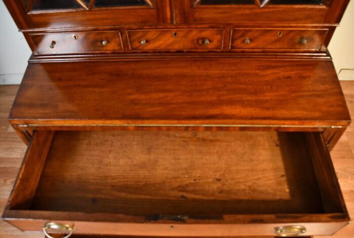 1880s american federal mahogany secretary desk hutch display cabinet bookcase 7875