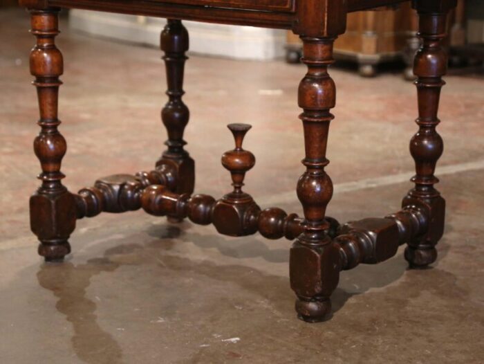 18th century french louis xiii carved walnut and beech turned leg side table 9404