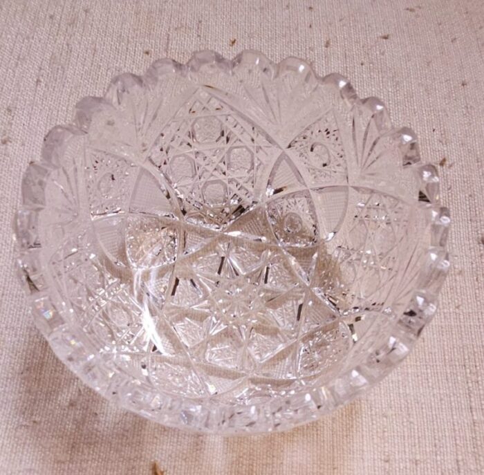 1920s handcut bohemian crystal fruit salad cups 12 pieces 7112