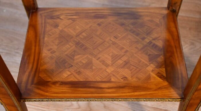 1930 french louis xv satinwood marquetry inlay pair of side tables end tables 7004