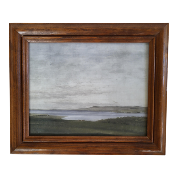 1930s original framed coastal surrealist oil painting 7932