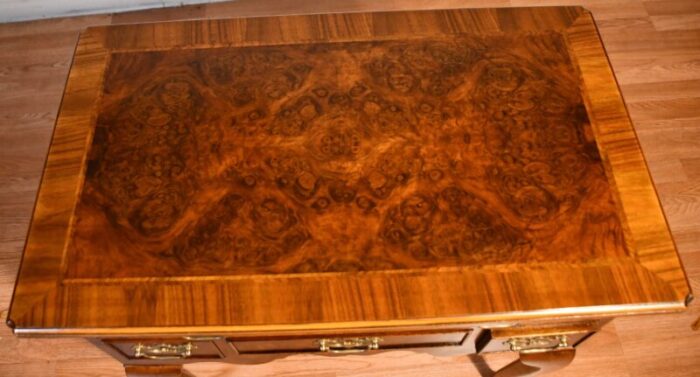 1930s queen anne burl walnut lowboy dresser 9845