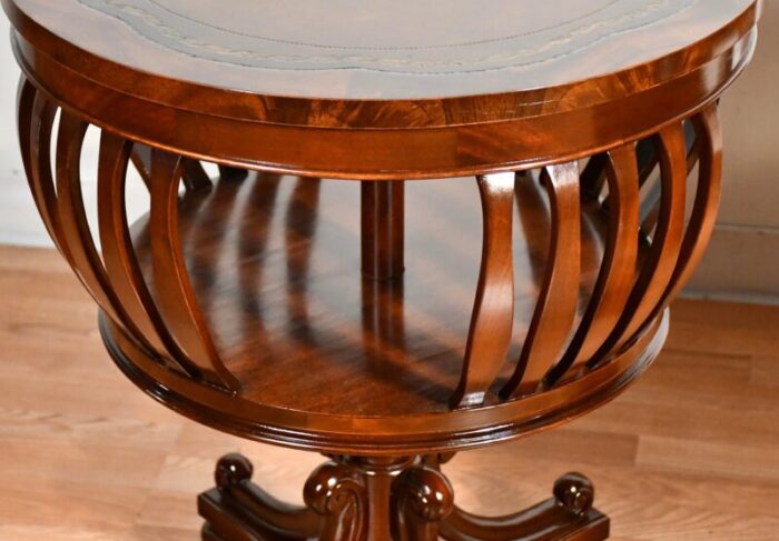 1930s regency flame mahogany and leather top pair of side tables end tables 5950