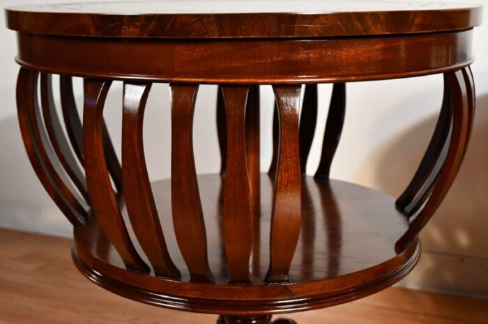 1930s regency flame mahogany and leather top pair of side tables end tables 7505