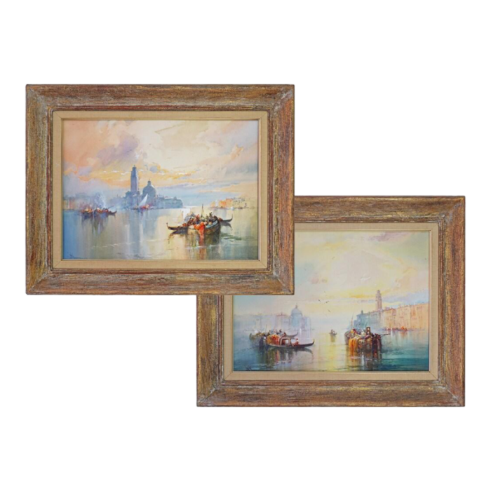 1930s venice watercolor painting framed wall art a pair 1878