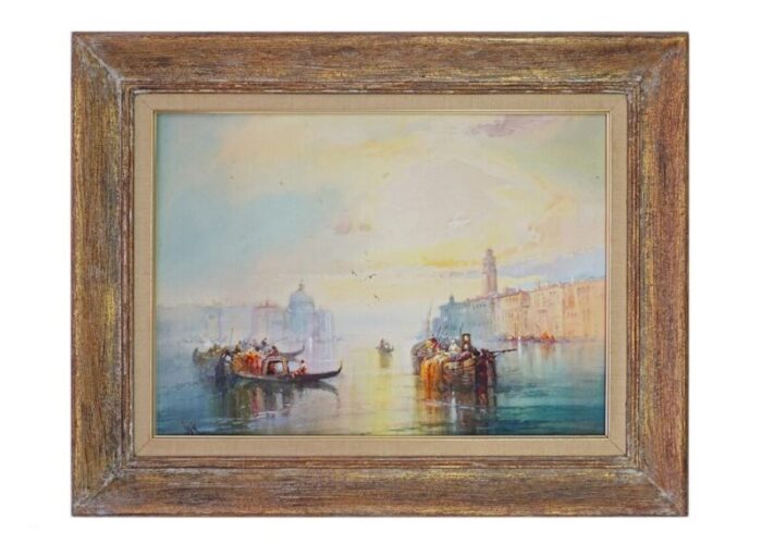 1930s venice watercolor painting framed wall art a pair 8825