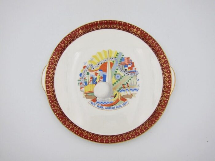 1939 new york worlds fair art deco platter or cake plate 1339