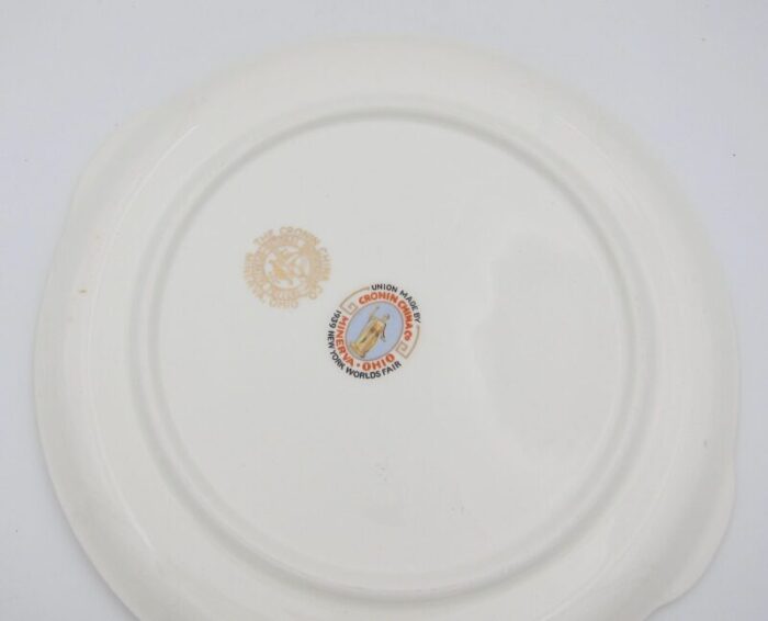 1939 new york worlds fair art deco platter or cake plate 8821