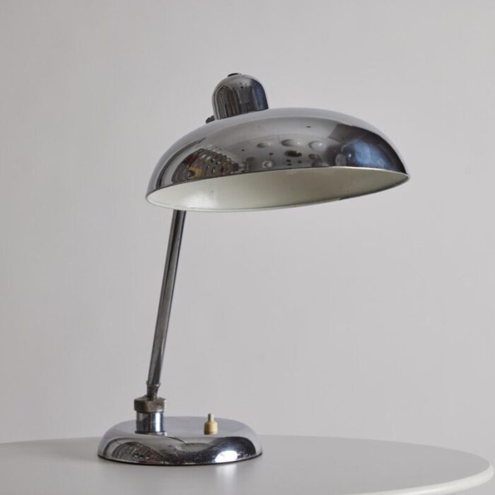 1940s giovanni michelucci chrome ministerial table lamp for lariolux 2302