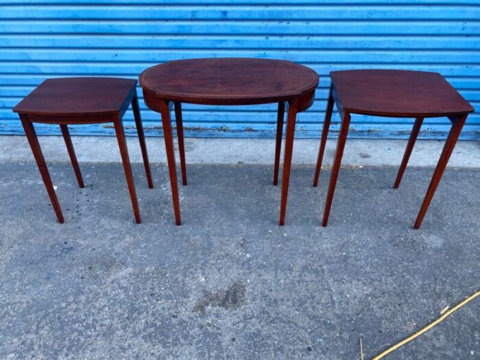 1950s antique mersman mahogany nesting side tables set of 3 7713