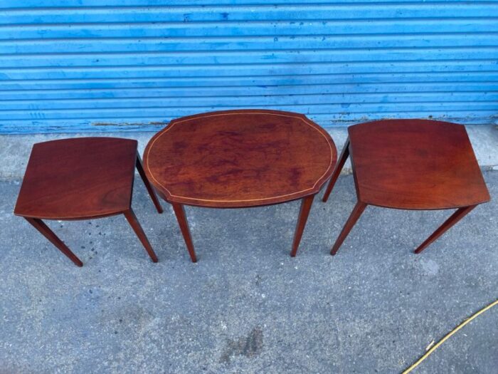 1950s antique mersman mahogany nesting side tables set of 3 8073