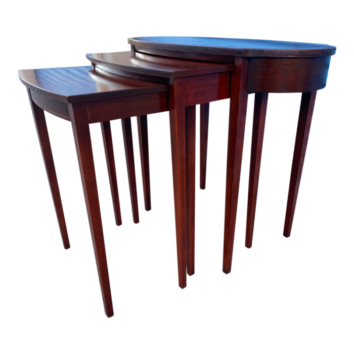 1950s antique mersman mahogany nesting side tables set of 3 9610