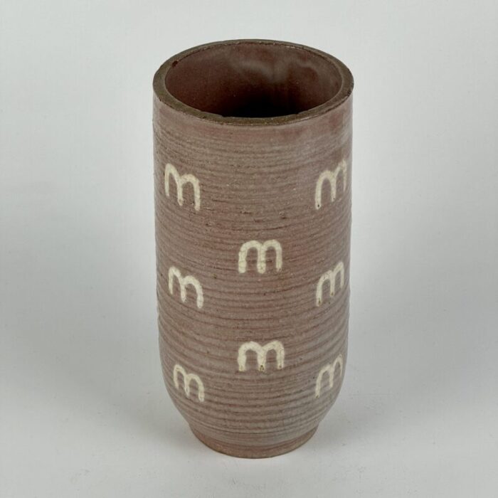 1950s henry bursztynowicz ceramic vase with m design 0350