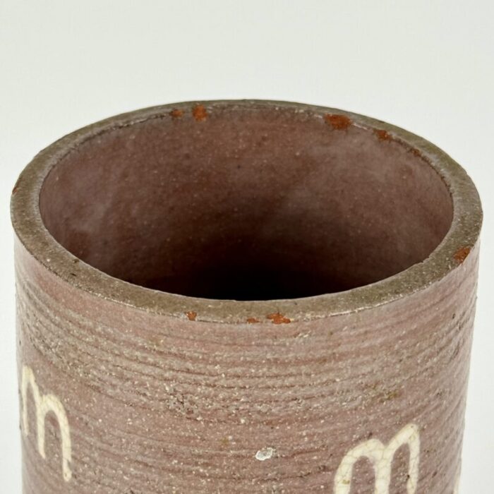 1950s henry bursztynowicz ceramic vase with m design 3619