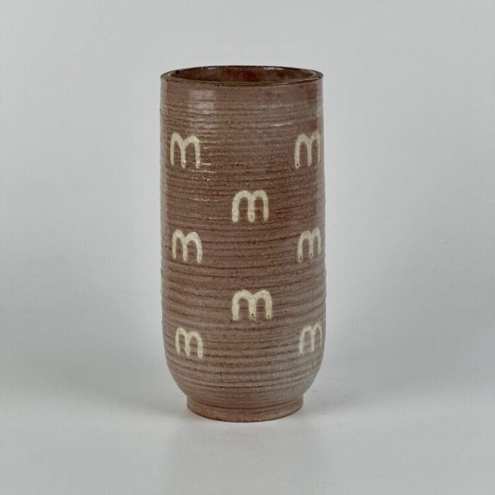 1950s henry bursztynowicz ceramic vase with m design 5983