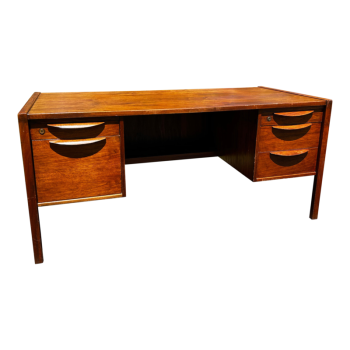 1950s mid century jens risom design walnut desk 9897