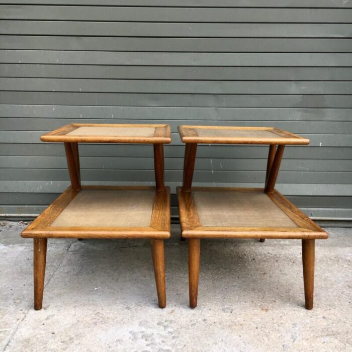 1950s pair of jack van der molen step end tables 0960