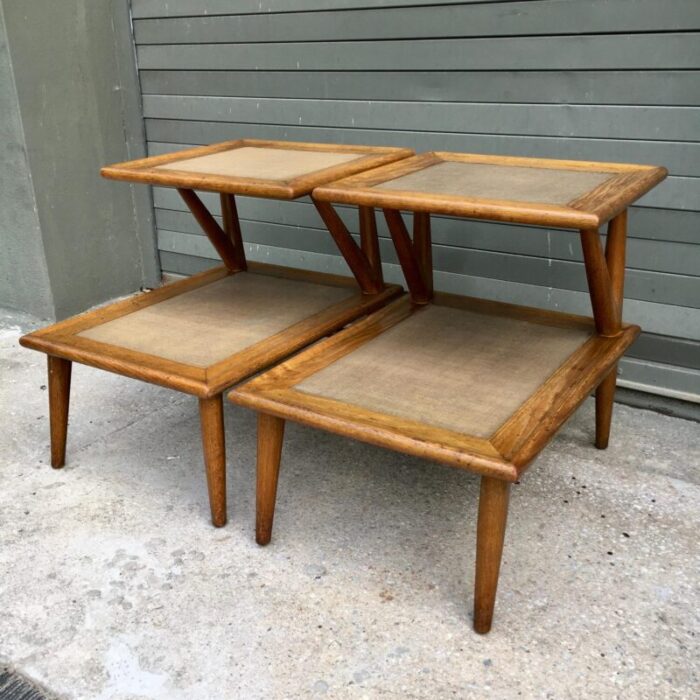 1950s pair of jack van der molen step end tables 9920