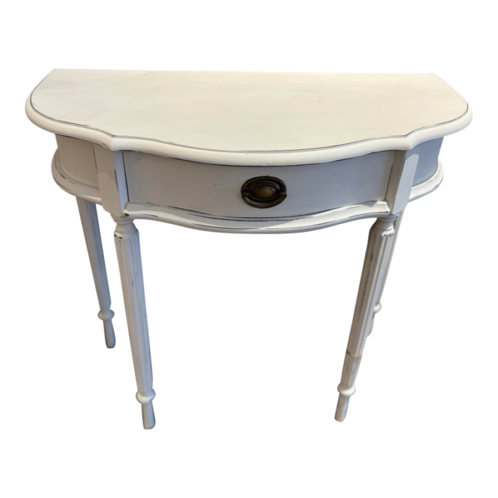 1950s vintage demi lune side table 8009