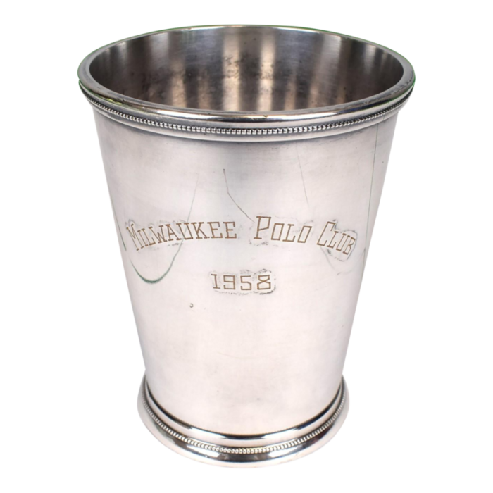 1958 milwaukee polo club silver plate julep cup 1134