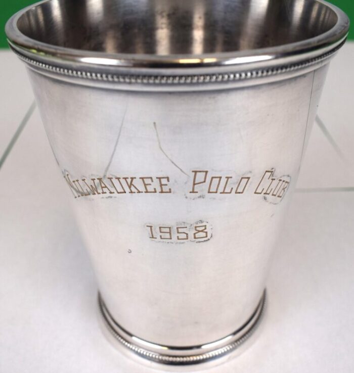 1958 milwaukee polo club silver plate julep cup 4080