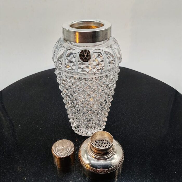 1960s cocktail shaker by dgh in lead crystal 1469