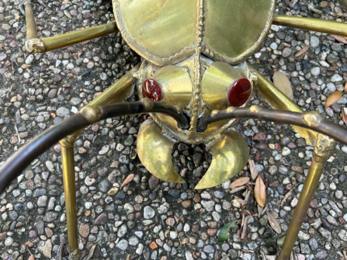 1960s french brutalist brass scarab coffee table base 4971