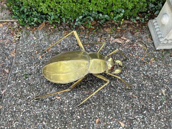 1960s french brutalist brass scarab coffee table base 6997