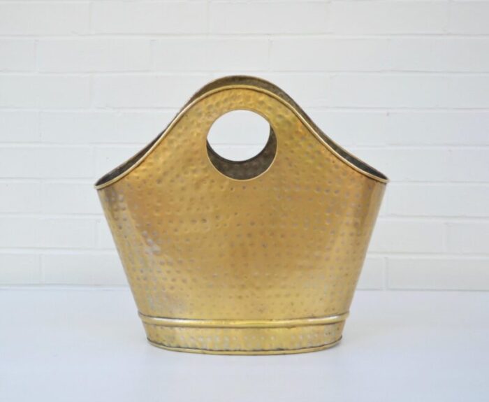 1960s mid century hammered brass rack or stand 6741