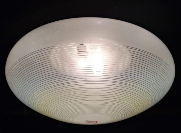 1960s ribbed flush mount by murano luce 1115