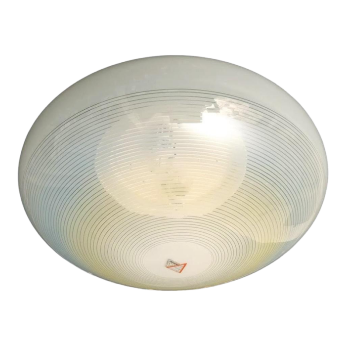 1960s ribbed flush mount by murano luce 2352