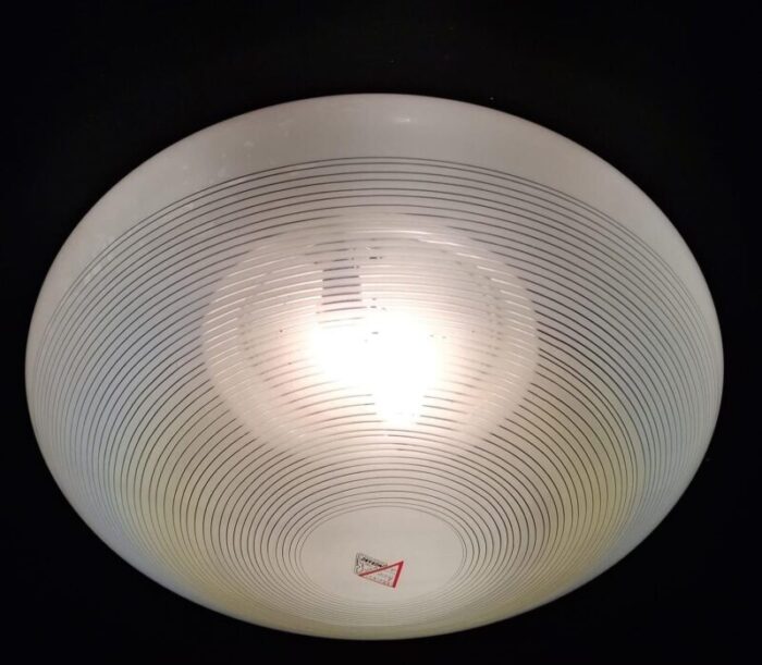 1960s ribbed flush mount by murano luce 8709