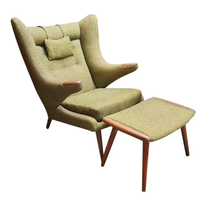 1960s vintage lounge chair and ottoman set of 2 9587