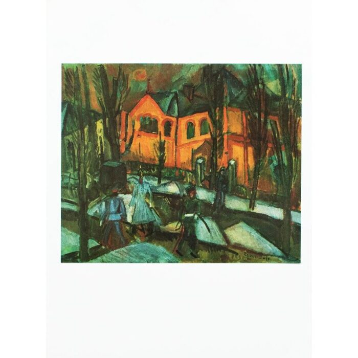 1970 after raoul dufy street in munich full color parisian print 8868