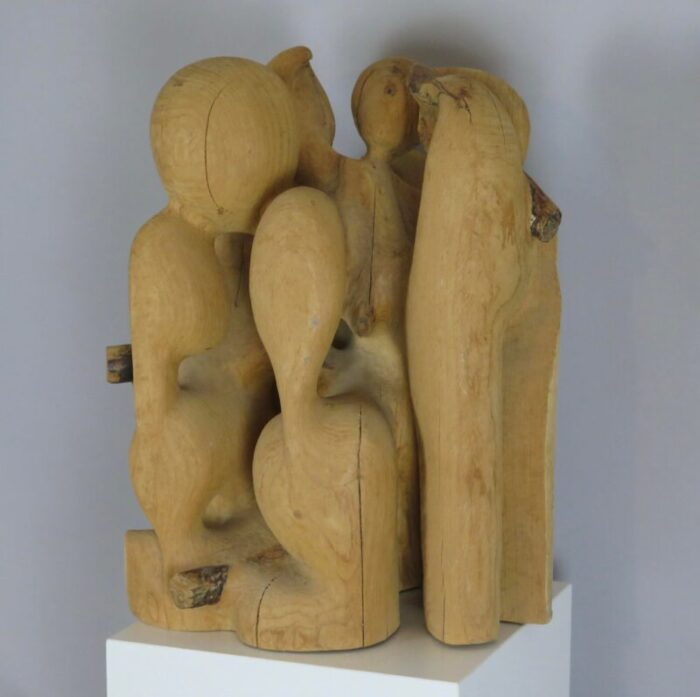 1970s abstract wood sculpture by roland lavianne 7490