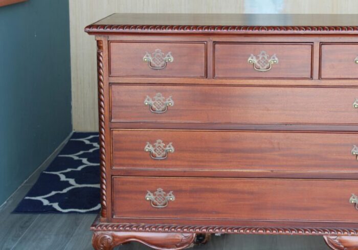 1970s chippendale style chest of drawers 3045