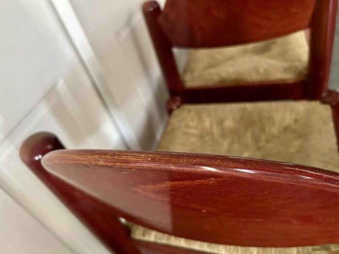 1970s hank lowenstein style padova bar stools with rush seats 6588