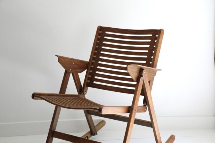 1970s mid century modern folding rocking chair by niko krajl 4529