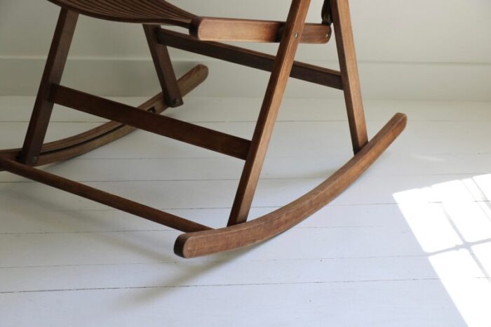 1970s mid century modern folding rocking chair by niko krajl 6297