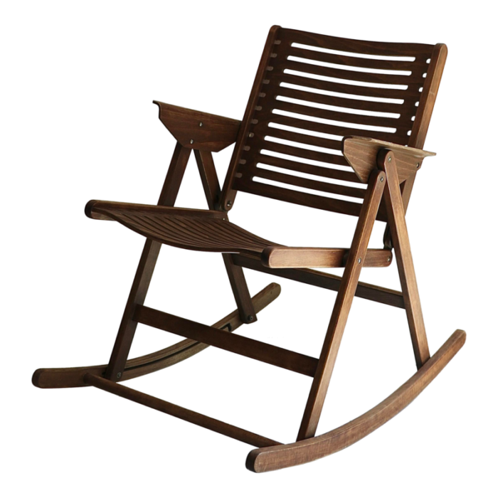 1970s mid century modern folding rocking chair by niko krajl 8456