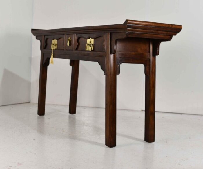 1970s ming style altar table console by henredon 0986