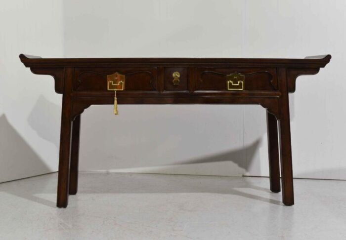 1970s ming style altar table console by henredon 7242