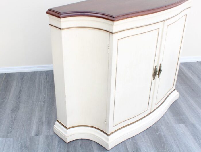 1970s regency style cream console cabinet 7958