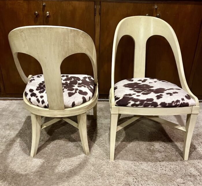 1970s vintage spoon back chairs set of 2 7746