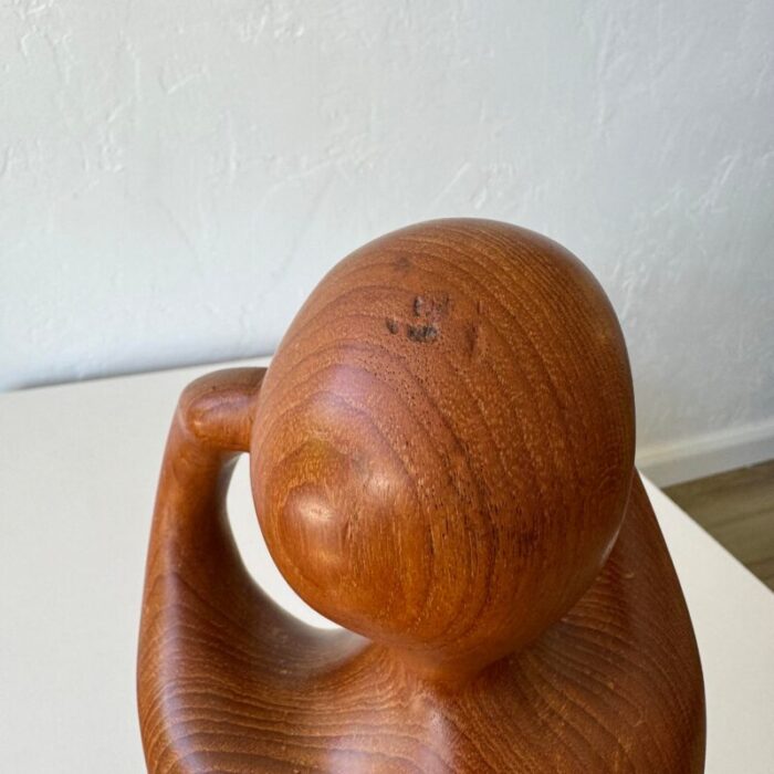 1980s abstract figurative teak female sculpture 4879